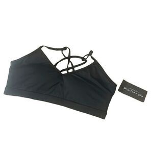 Royal Change Fitness Essentials Strappy Sports Bra Black Women's Size XL NWT